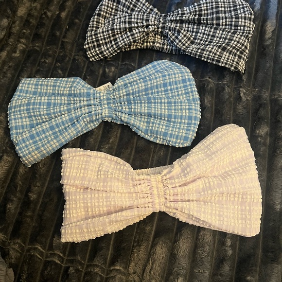 lululemon athletica Plaid Hair Bows - Blue, Black, Pink - Picture 2 of 8